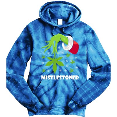 Mistlestoned Weed Leaf Cannabis And Marijuana Ugly Christmas Cool Gift Tie Dye Hoodie