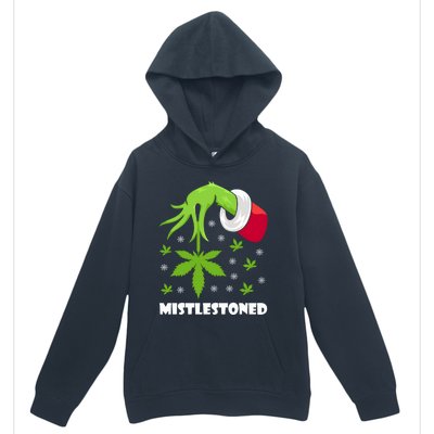 Mistlestoned Weed Leaf Cannabis And Marijuana Ugly Christmas Cool Gift Urban Pullover Hoodie