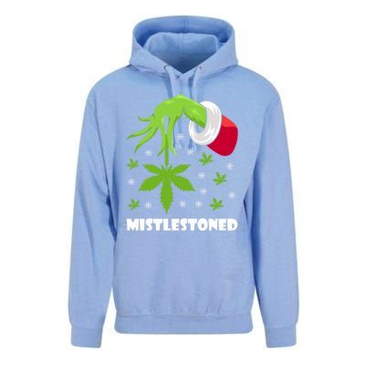 Mistlestoned Weed Leaf Cannabis And Marijuana Ugly Christmas Cool Gift Unisex Surf Hoodie