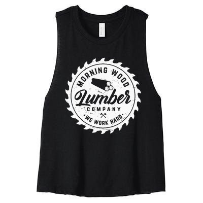 M.O.R.N.I.N.G W.O.O.D L.U.M.B.E.R Company Camping Woodman Women's Racerback Cropped Tank