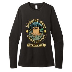 Morning W.O.O.D Lumber Company Funny Camping Carpenter Womens CVC Long Sleeve Shirt