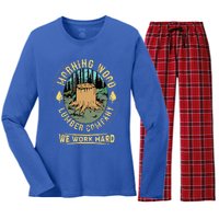 Morning W.O.O.D Lumber Company Funny Camping Carpenter Women's Long Sleeve Flannel Pajama Set 