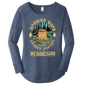 Morning W.O.O.D Lumber Company Funny Camping Carpenter Women's Perfect Tri Tunic Long Sleeve Shirt