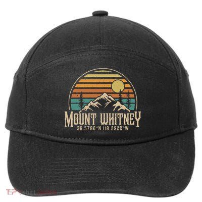Mt. Whitney Mountains California Hiking Outdoors Vintage 7-Panel Snapback Hat