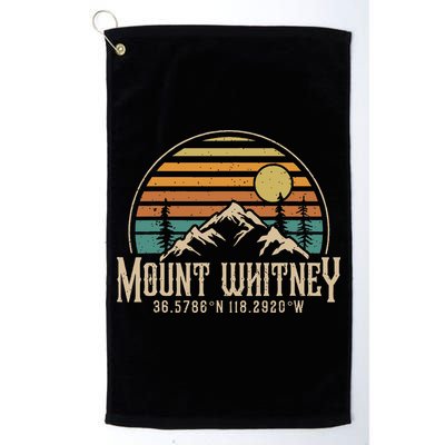 Mt. Whitney Mountains California Hiking Outdoors Vintage Golf Towel