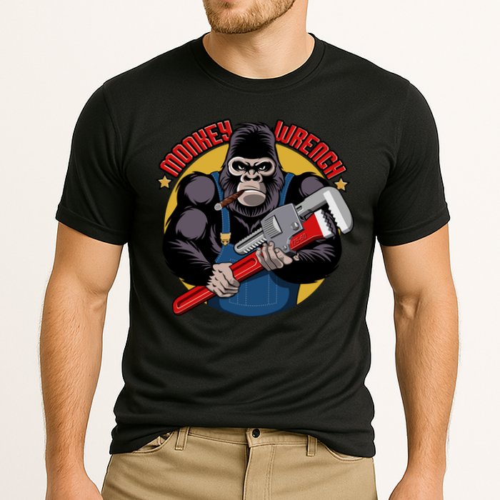 Monkey Wrench Mechanic Grease Monkey Car Repair Technician Cute Gift Cooling Performance Crew T-Shirt