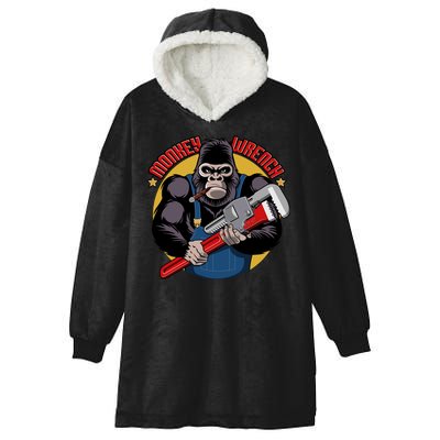 Monkey Wrench Mechanic Grease Monkey Car Repair Technician Cute Gift Hooded Wearable Blanket