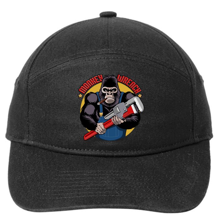 Monkey Wrench Mechanic Grease Monkey Car Repair Technician Cute Gift 7-Panel Snapback Hat
