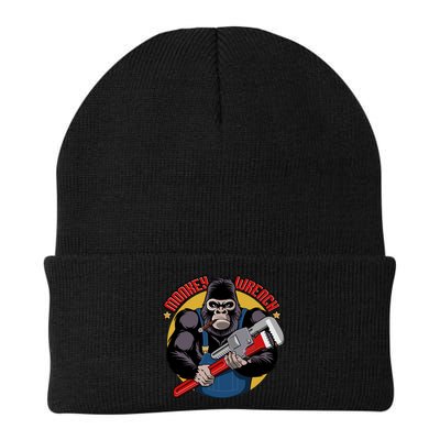 Monkey Wrench Mechanic Grease Monkey Car Repair Technician Cute Gift Knit Cap Winter Beanie