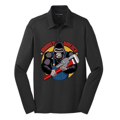 Monkey Wrench Mechanic Grease Monkey Car Repair Technician Cute Gift Silk Touch Performance Long Sleeve Polo