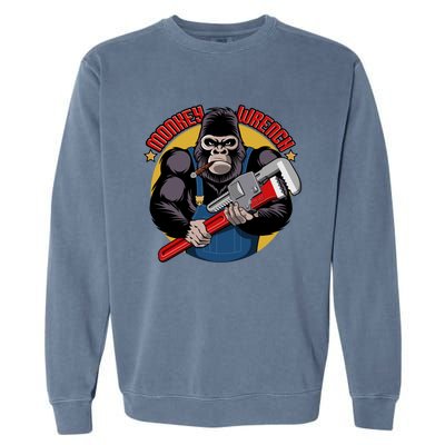 Monkey Wrench Mechanic Grease Monkey Car Repair Technician Cute Gift Garment-Dyed Sweatshirt