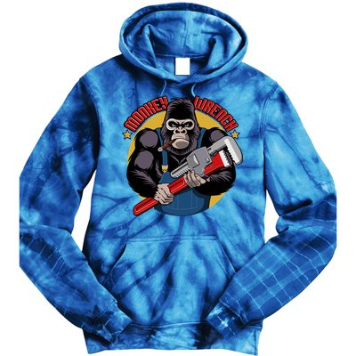Monkey Wrench Mechanic Grease Monkey Car Repair Technician Cute Gift Tie Dye Hoodie