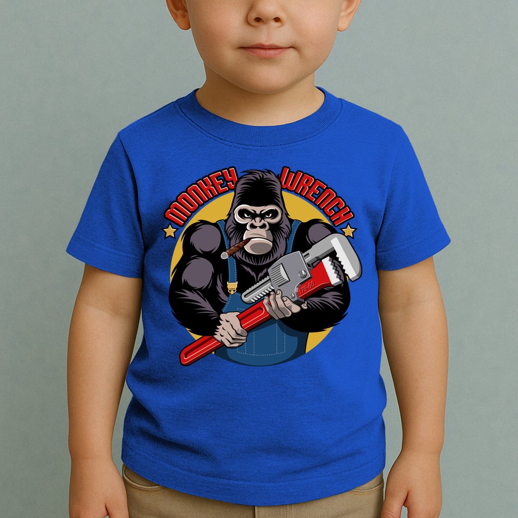 Monkey Wrench Mechanic Grease Monkey Car Repair Technician Cute Gift Toddler T-Shirt
