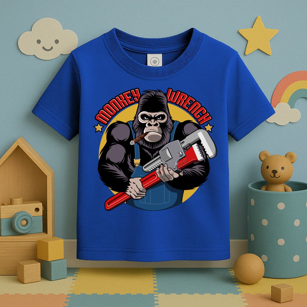Monkey Wrench Mechanic Grease Monkey Car Repair Technician Cute Gift Toddler T-Shirt