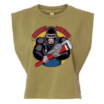 Monkey Wrench Mechanic Grease Monkey Car Repair Technician Cute Gift Garment-Dyed Women's Muscle Tee