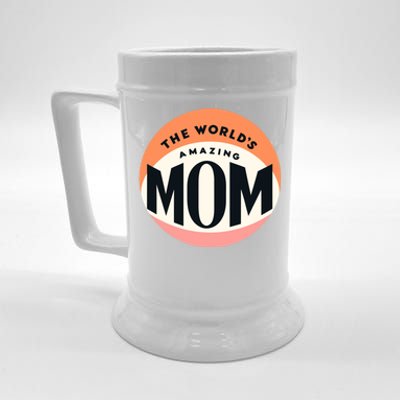 Minimalitst WorldS Most Amazing Mom Beloved Mom Heartfelt Gift Beer Stein