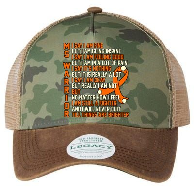 Ms Warrior Multiple Sclerosis Awareness Graphic Gift Legacy Tie Dye Trucker Hat