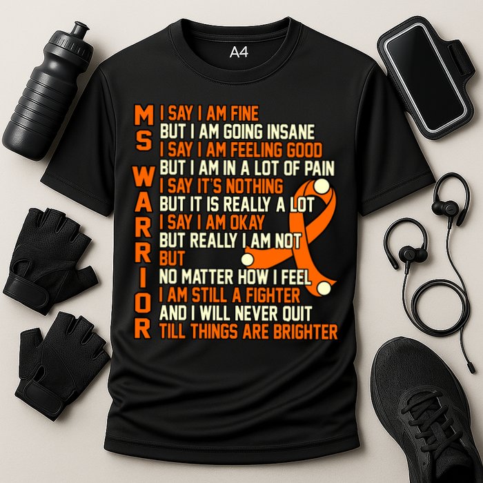 Ms Warrior Multiple Sclerosis Awareness Graphic Gift Cooling Performance Crew T-Shirt