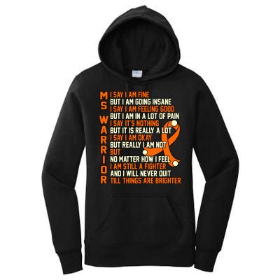 Ms Warrior Multiple Sclerosis Awareness Graphic Gift Women's Pullover Hoodie