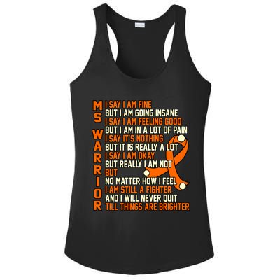 Ms Warrior Multiple Sclerosis Awareness Graphic Gift Ladies PosiCharge Competitor Racerback Tank