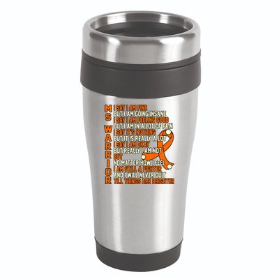 Ms Warrior Multiple Sclerosis Awareness Graphic Gift 16oz Travel Tumbler