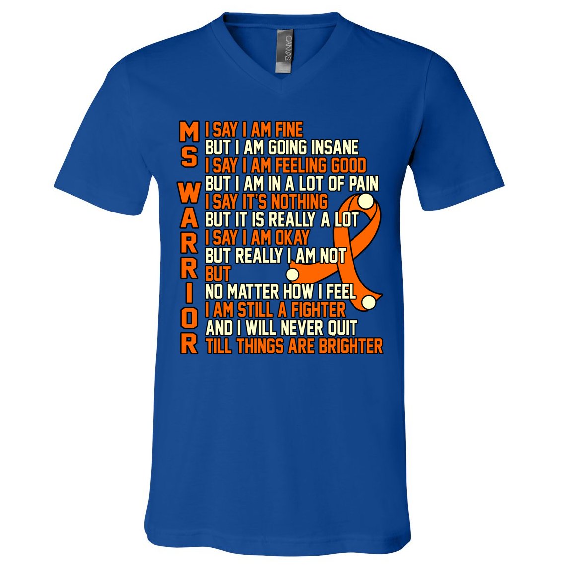 Ms Warrior Multiple Sclerosis Awareness Graphic Gift V-Neck T-Shirt
