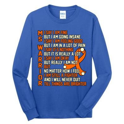 Ms Warrior Multiple Sclerosis Awareness Graphic Gift Tall Long Sleeve T-Shirt