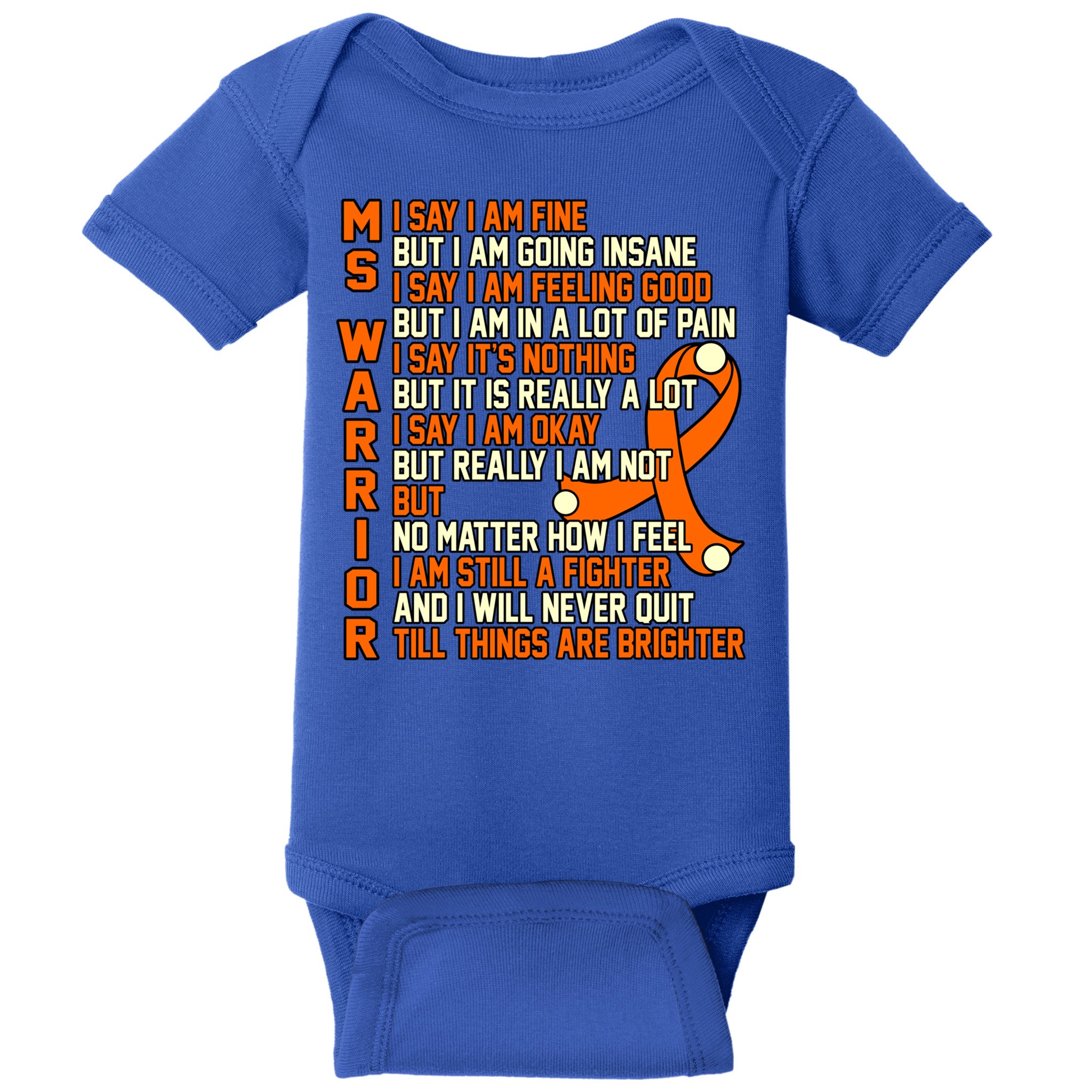 Ms Warrior Multiple Sclerosis Awareness Graphic Gift Baby Bodysuit