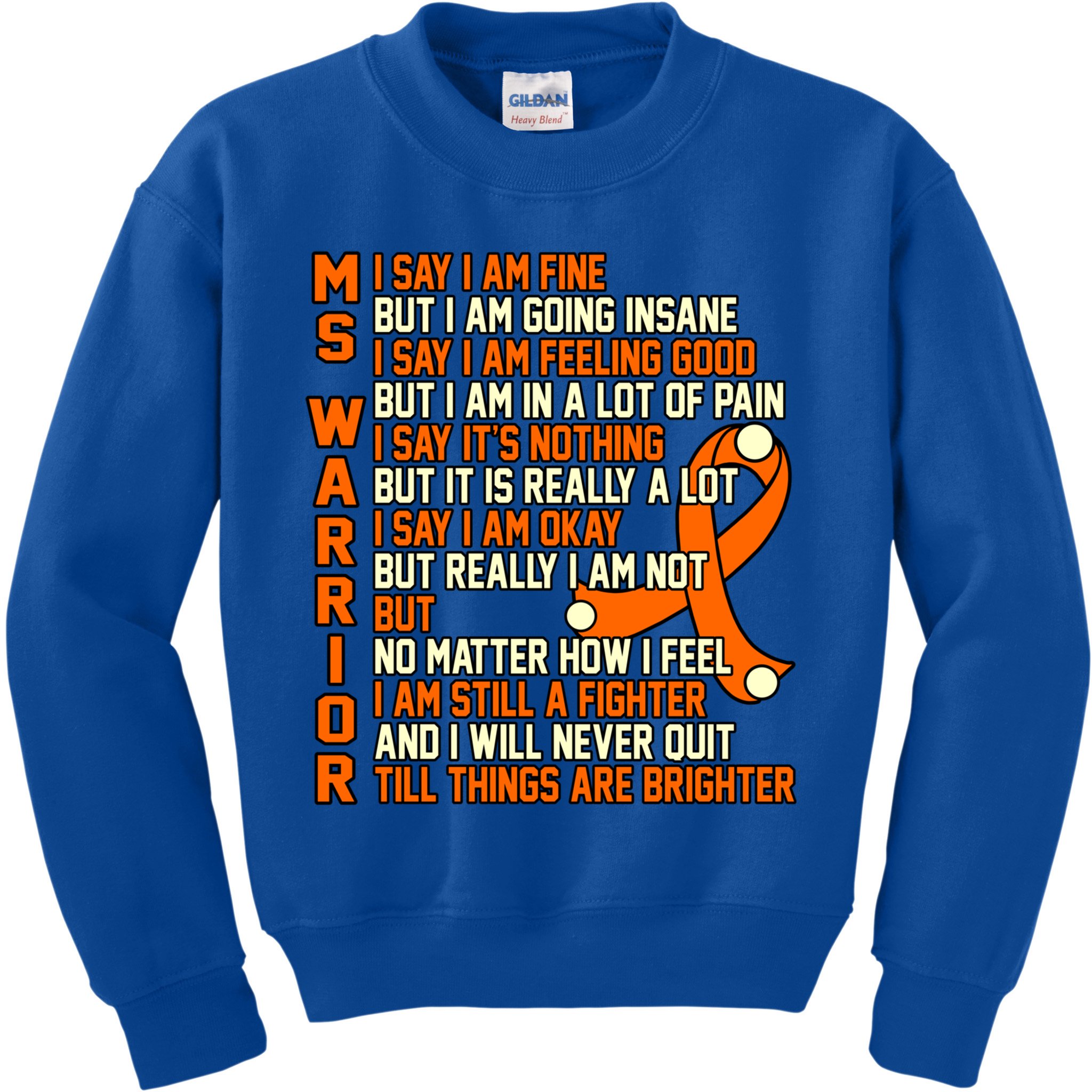 Ms Warrior Multiple Sclerosis Awareness Graphic Gift Kids Sweatshirt
