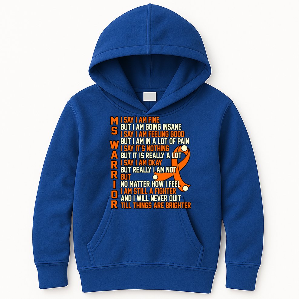 Ms Warrior Multiple Sclerosis Awareness Graphic Gift Kids Hoodie