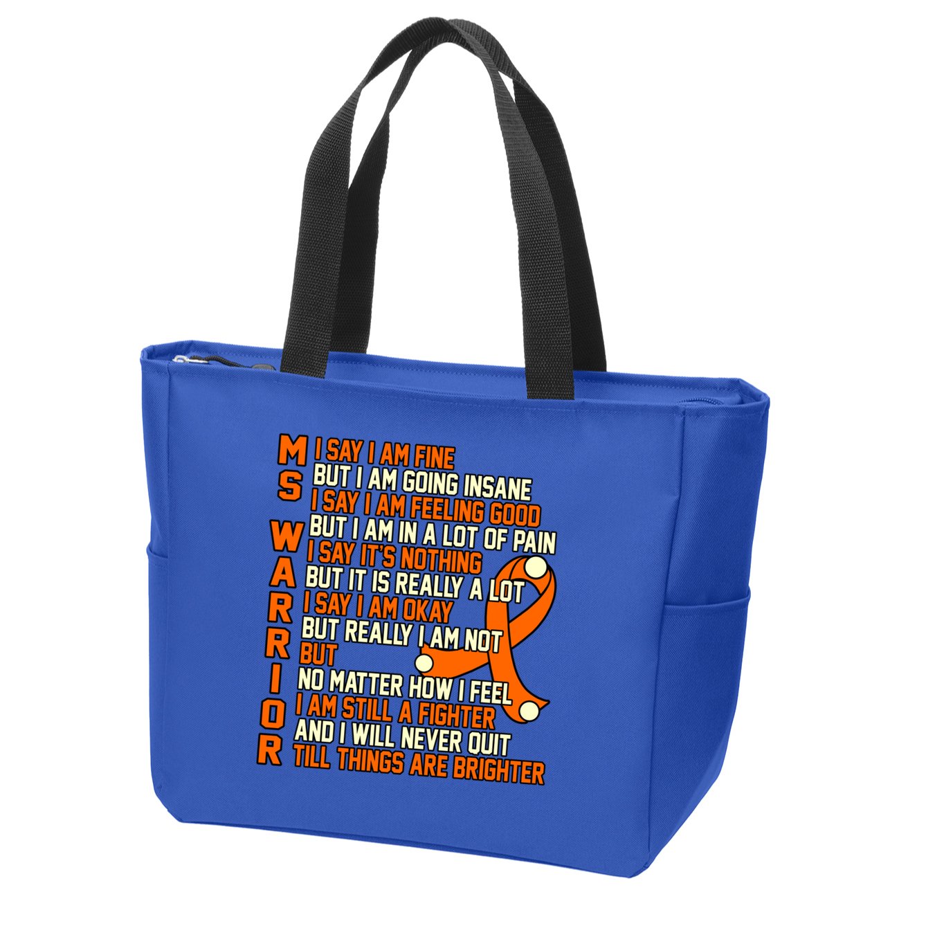 Ms Warrior Multiple Sclerosis Awareness Graphic Gift Zip Tote Bag