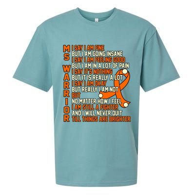 Ms Warrior Multiple Sclerosis Awareness Graphic Gift Sueded Cloud Jersey T-Shirt