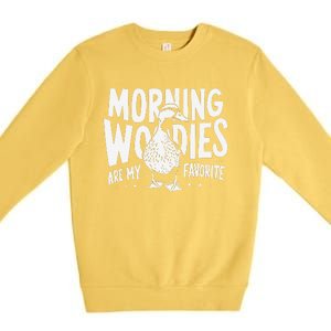 Morning Woody My Favorite Duck Hunting Funny Hunter Premium Crewneck Sweatshirt