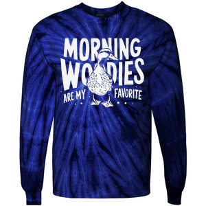 Morning Woody My Favorite Duck Hunting Funny Hunter Tie-Dye Long Sleeve Shirt