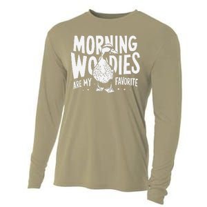 Morning Woody My Favorite Duck Hunting Funny Hunter Cooling Performance Long Sleeve Crew