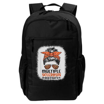 Ms Warrior Messy Bun Leopard Multiple Sclerosis Awareness Daily Commute Backpack