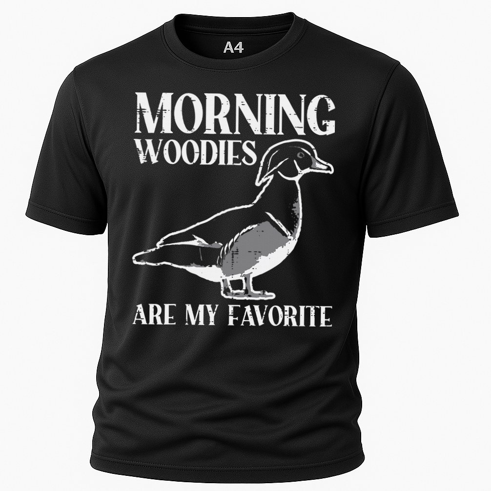 Morning Woody My Favorite Duck Hunting Funny Hunter Cooling Performance Crew T-Shirt