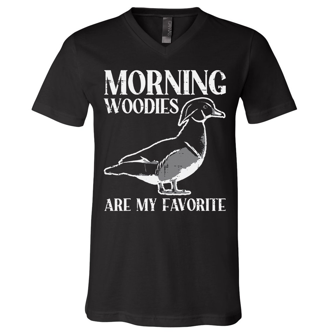 Morning Woody My Favorite Duck Hunting Funny Hunter V-Neck T-Shirt