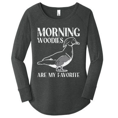 Morning Woody My Favorite Duck Hunting Funny Hunter Women's Perfect Tri Tunic Long Sleeve Shirt