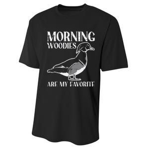 Morning Woody My Favorite Duck Hunting Funny Hunter Performance Sprint T-Shirt