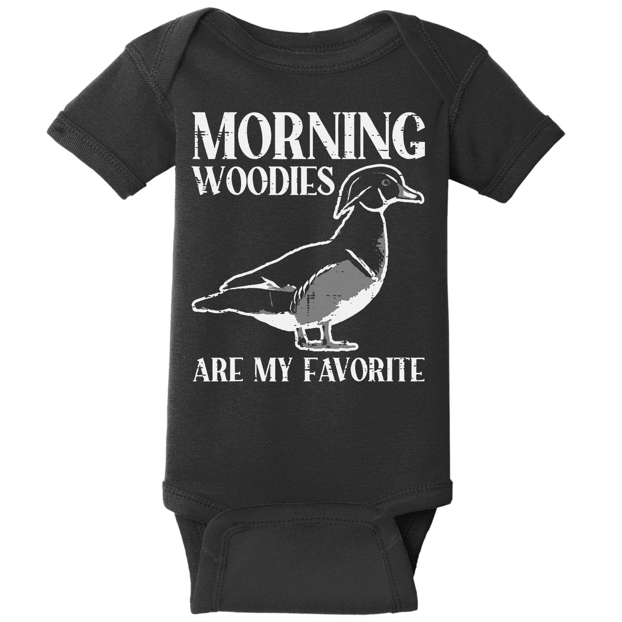 Morning Woody My Favorite Duck Hunting Funny Hunter Baby Bodysuit