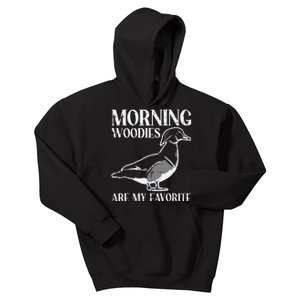 Morning Woody My Favorite Duck Hunting Funny Hunter Kids Hoodie