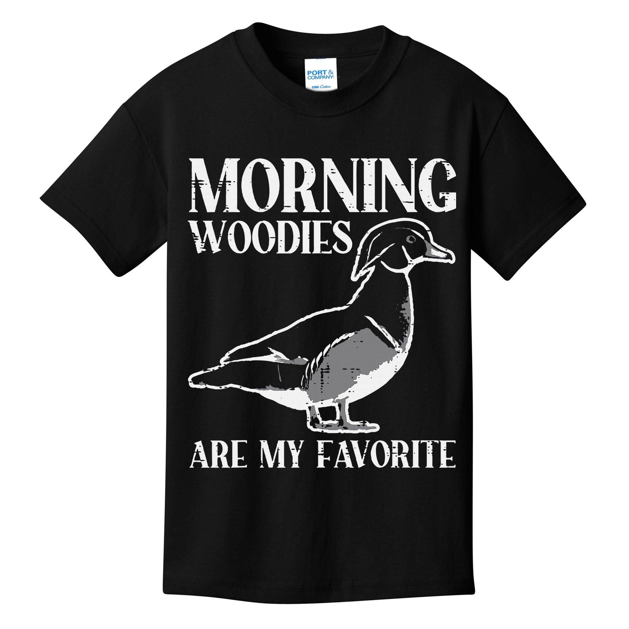 Morning Woody My Favorite Duck Hunting Funny Hunter Kids T-Shirt