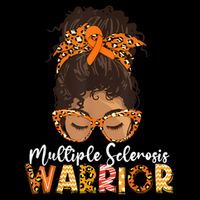  MS Warrior Messy Bun - Multiple Sclerosis Awareness Stripe Pom Pom Beanie