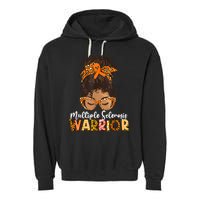  MS Warrior Messy Bun - Multiple Sclerosis Awareness Garment-Dyed Fleece Hoodie