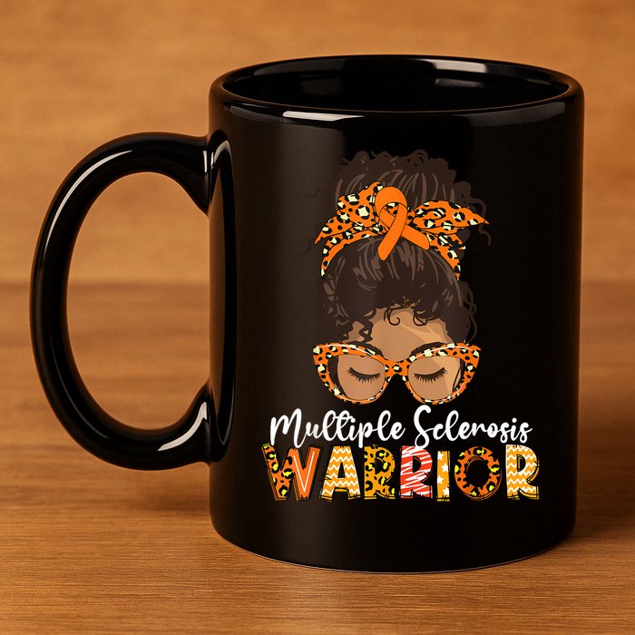  MS Warrior Messy Bun - Multiple Sclerosis Awareness 11oz C Handle Ceramic Mug