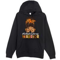  MS Warrior Messy Bun - Multiple Sclerosis Awareness Premium Pullover Hoodie