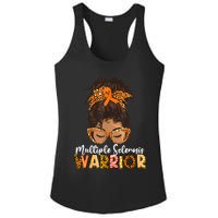  MS Warrior Messy Bun - Multiple Sclerosis Awareness Ladies PosiCharge Competitor Racerback Tank