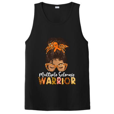  MS Warrior Messy Bun - Multiple Sclerosis Awareness PosiCharge Competitor Tank