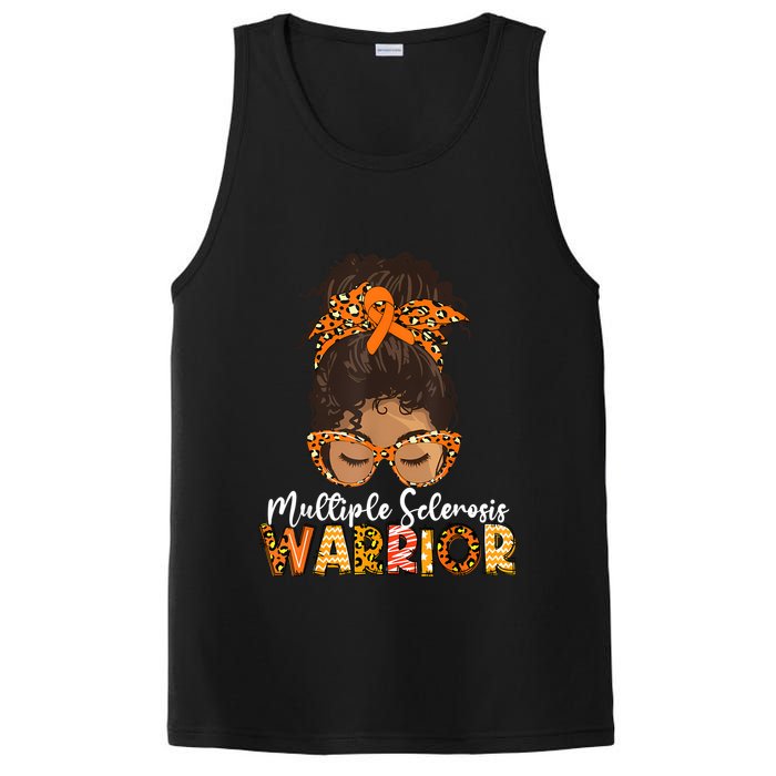  MS Warrior Messy Bun - Multiple Sclerosis Awareness PosiCharge Competitor Tank
